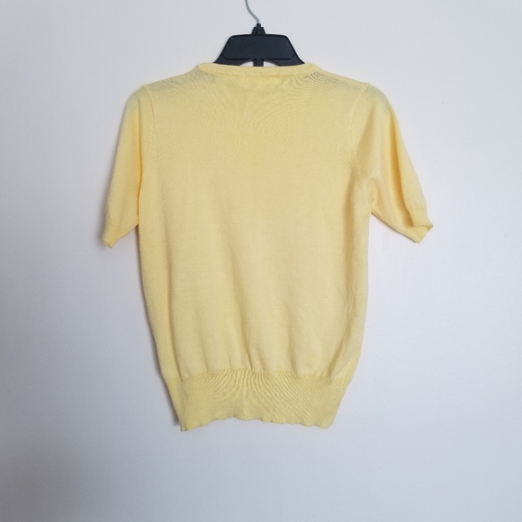 YEMAK Women's Yellow Crewneck 1/2 Basic Casual Knit Pullover Sweater Size L - Picture 5 of 6